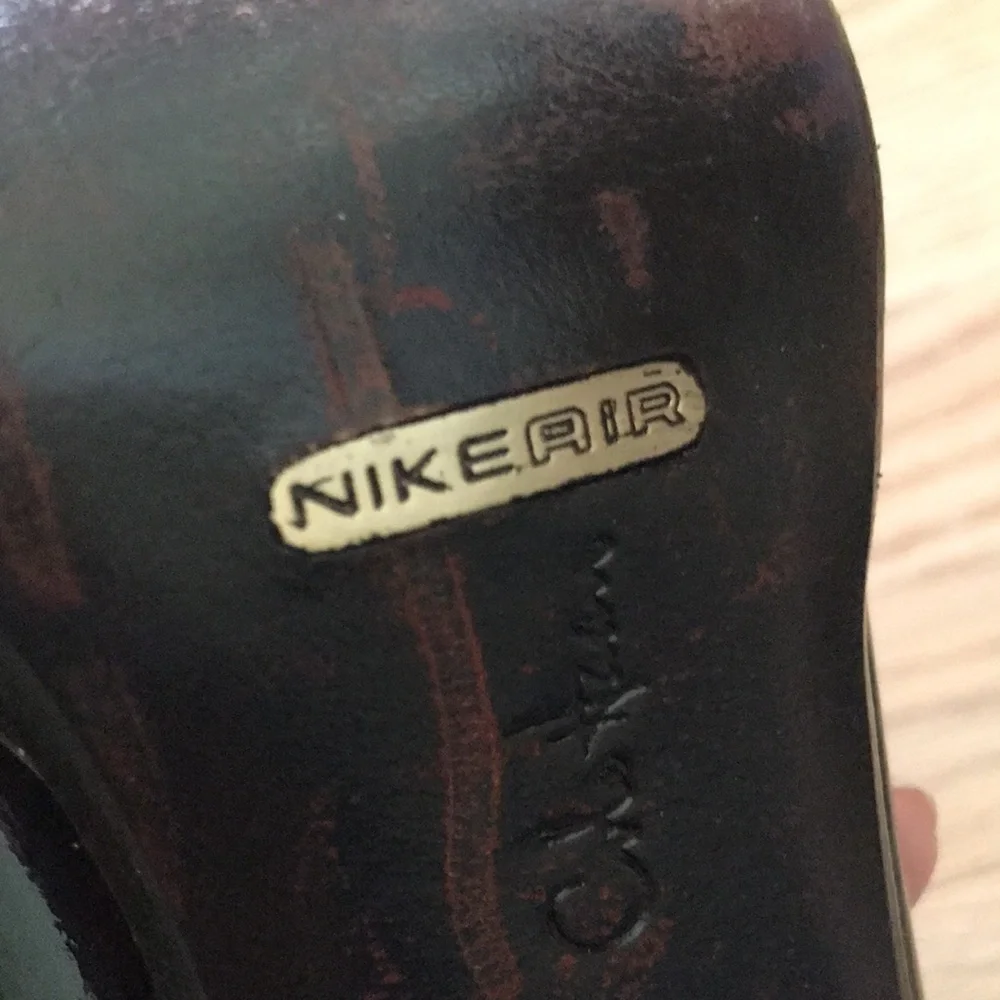 Cole Haan Nike Air Peep Toe Black Patent Pumps Size 10
